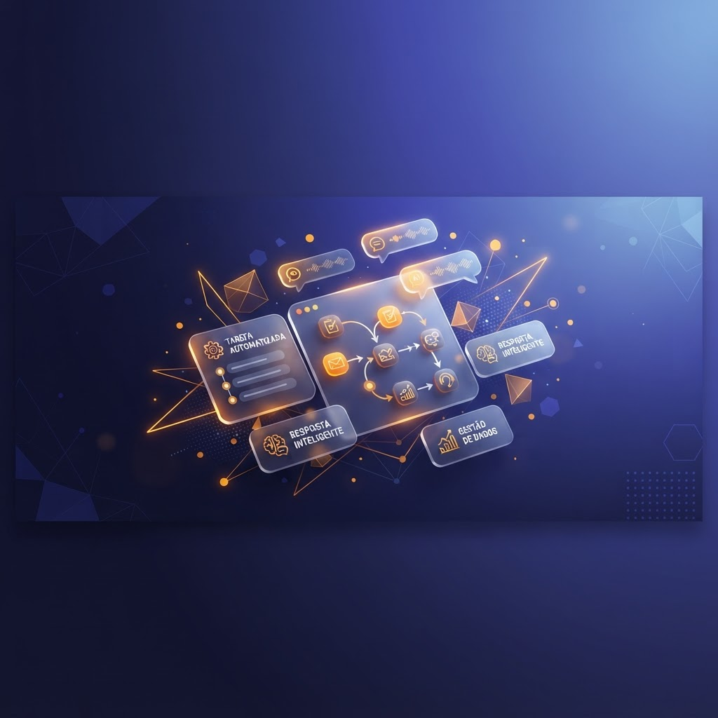 Banner do Funcionário IA representando produtividade com inteligência artificial